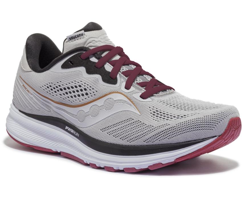 Saucony Ride 14 Wide Fog / Cherry | Women Running