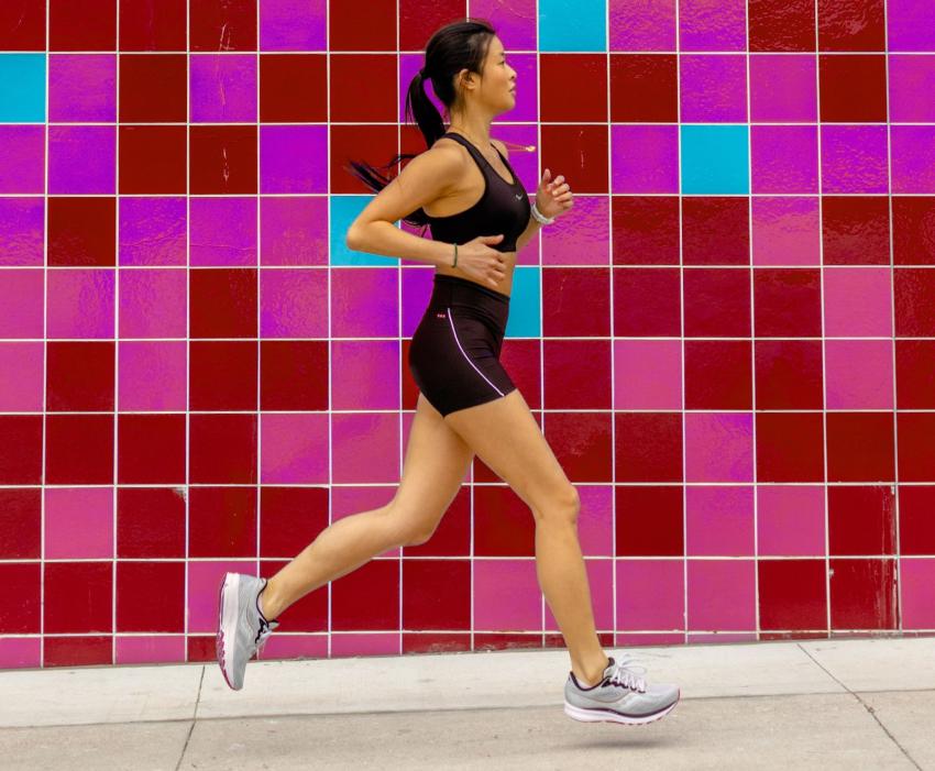 Saucony Ride 14 Wide Fog / Cherry | Women Running