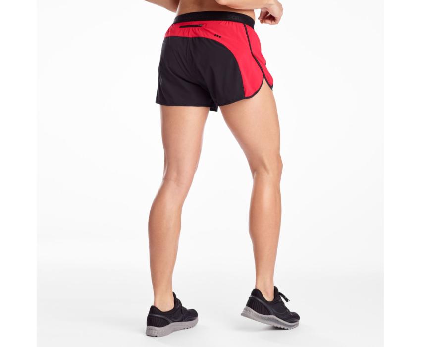 Saucony Split Second 2.5" Short Black / Red | Women Bottoms