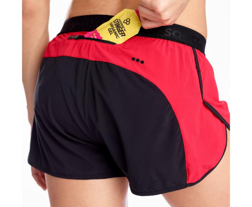 Saucony Split Second 2.5" Short Black / Red | Women Bottoms