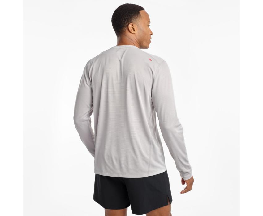 Saucony Stopwatch Long Sleeve Alloy | Men Tops
