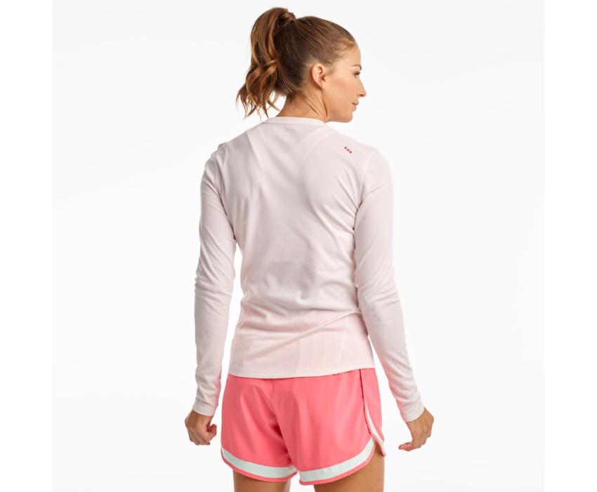 Saucony Stopwatch Long Sleeve Barely Pink | Women Tops
