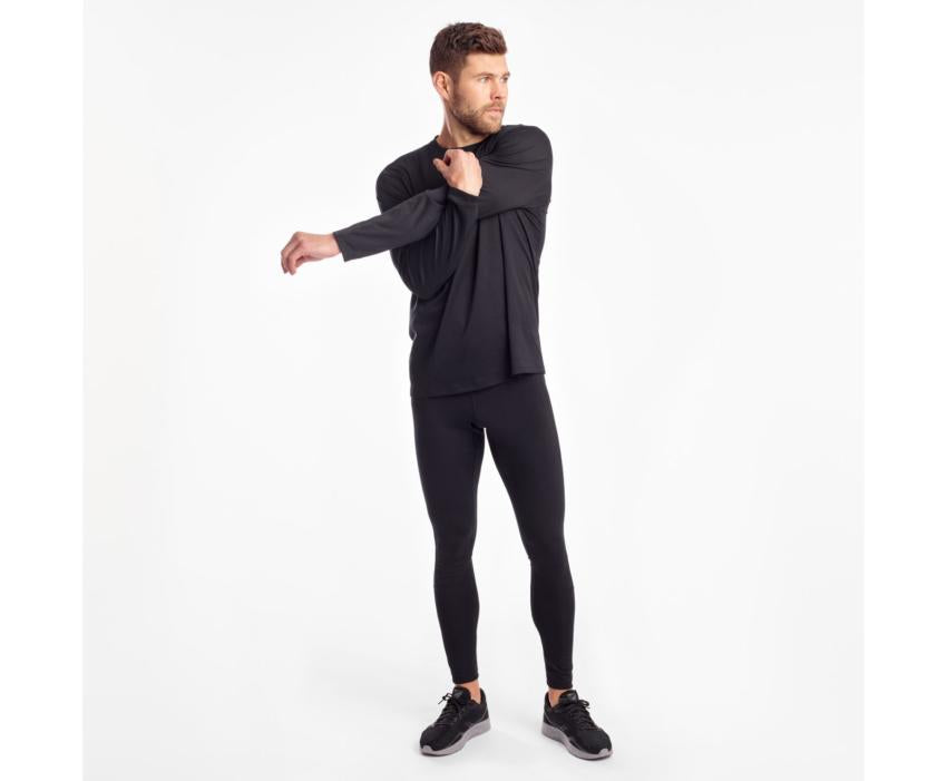 Saucony Stopwatch Long Sleeve Black | Men Tops