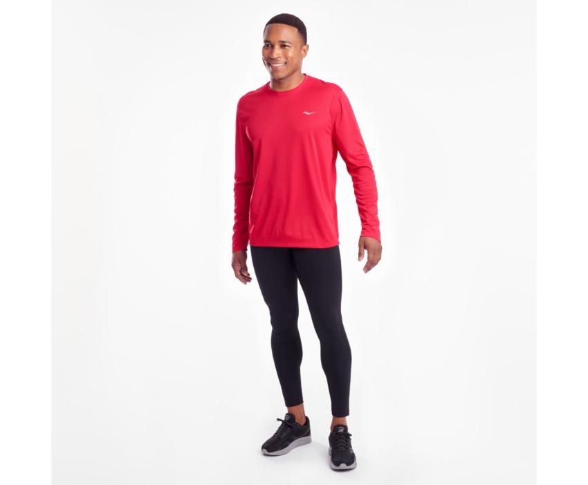 Saucony Stopwatch Long Sleeve Saucony Red | Men Tops