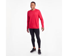 Saucony Stopwatch Long Sleeve Saucony Red | Men Tops