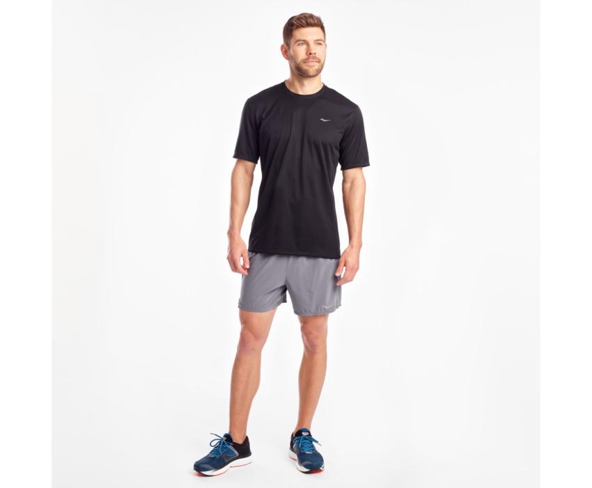 Saucony Stopwatch Short Sleeve Black | Men Tops