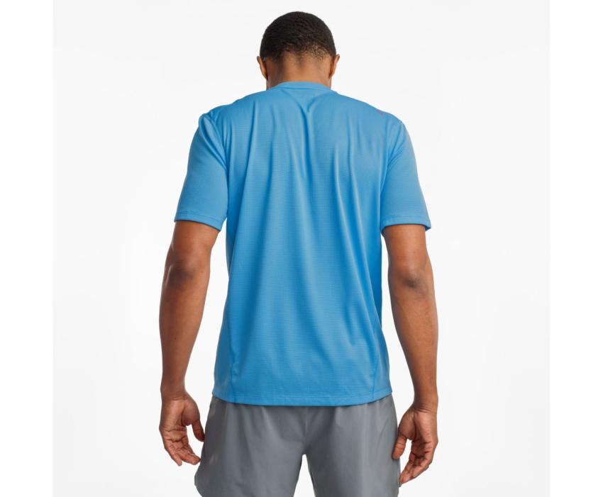 Saucony Stopwatch Short Sleeve Bonnie Blue | Men Tops