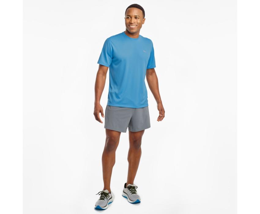 Saucony Stopwatch Short Sleeve Bonnie Blue | Men Tops