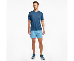 Saucony Stopwatch Short Sleeve Ensign Blue | Men Tops