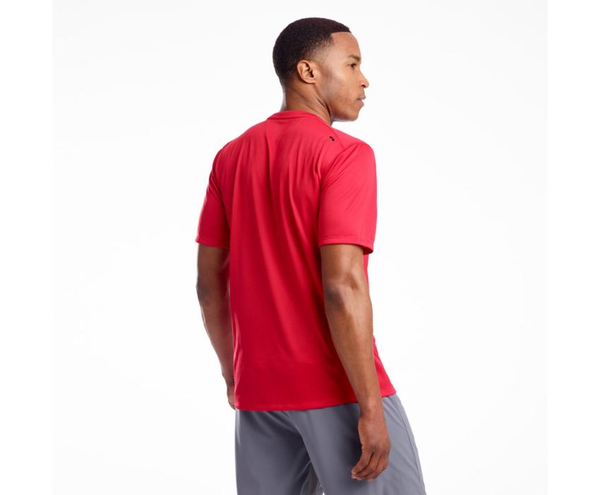 Saucony Stopwatch Short Sleeve Saucony Red | Men Tops