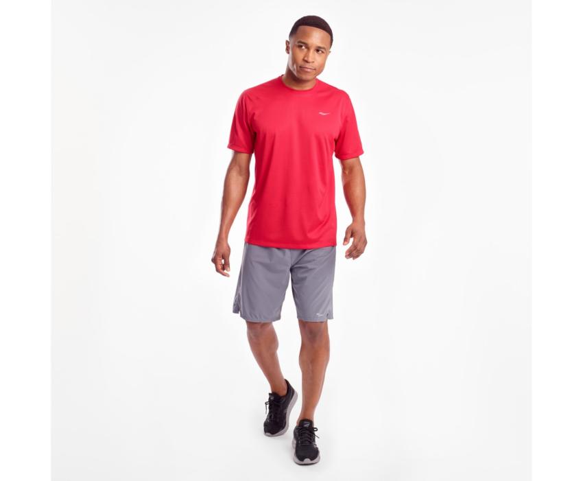 Saucony Stopwatch Short Sleeve Saucony Red | Men Tops