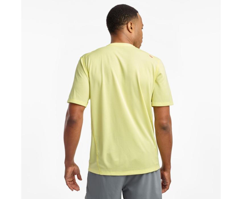 Saucony Stopwatch Short Sleeve Sunny Lime | Men Tops