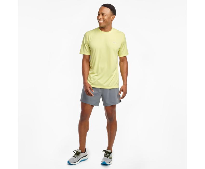 Saucony Stopwatch Short Sleeve Sunny Lime | Men Tops