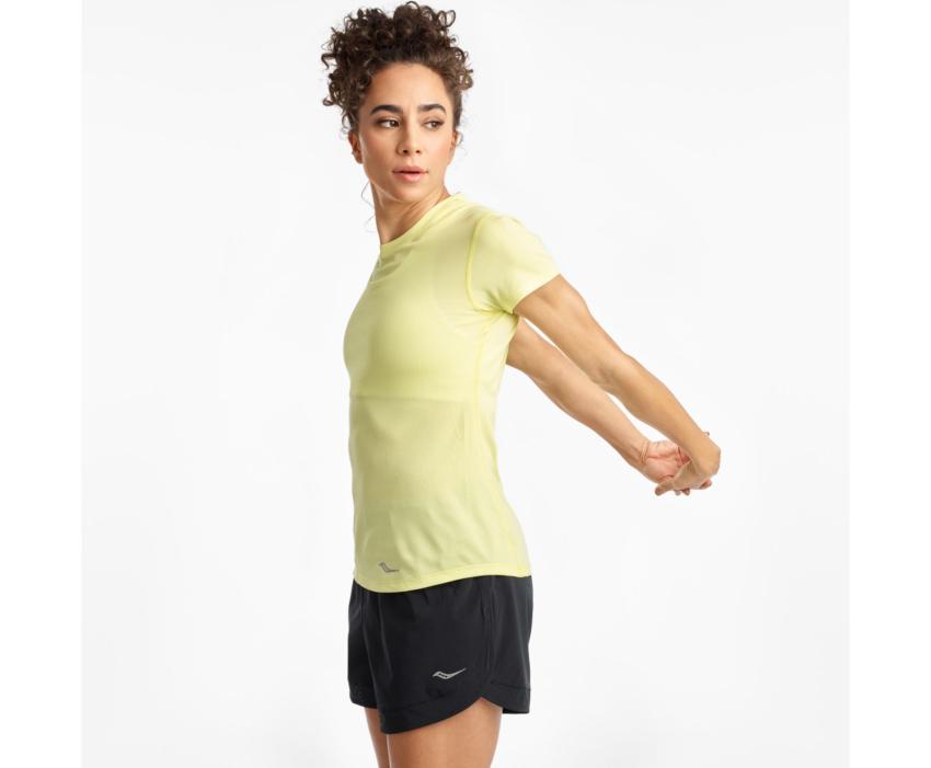Saucony Stopwatch Short Sleeve Sunny Lime | Women Tops