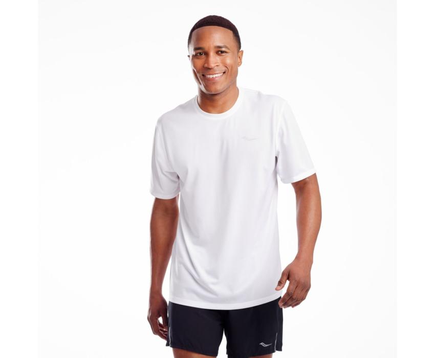 Saucony Stopwatch Short Sleeve White | Men Tops