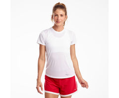 Saucony Stopwatch Short Sleeve White | Women Tops