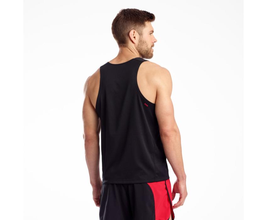 Saucony Stopwatch Singlet Black | Men Tops