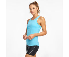Saucony Stopwatch Singlet Blue Atoll | Women Tops