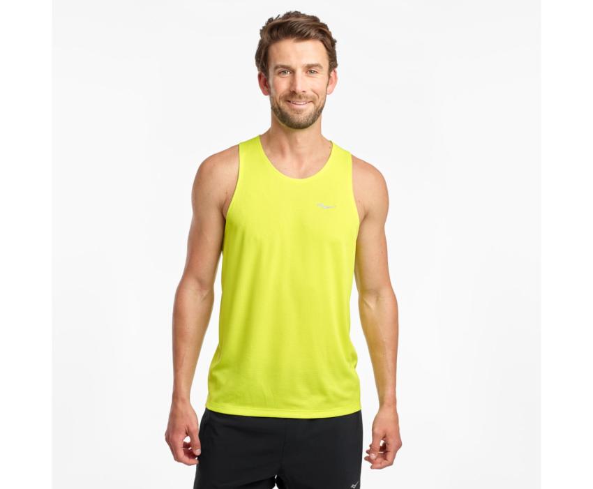Saucony Stopwatch Singlet Evening Primrose | Men Tops