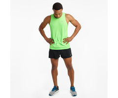 Saucony Stopwatch Singlet Vizipro Slime | Men Tops