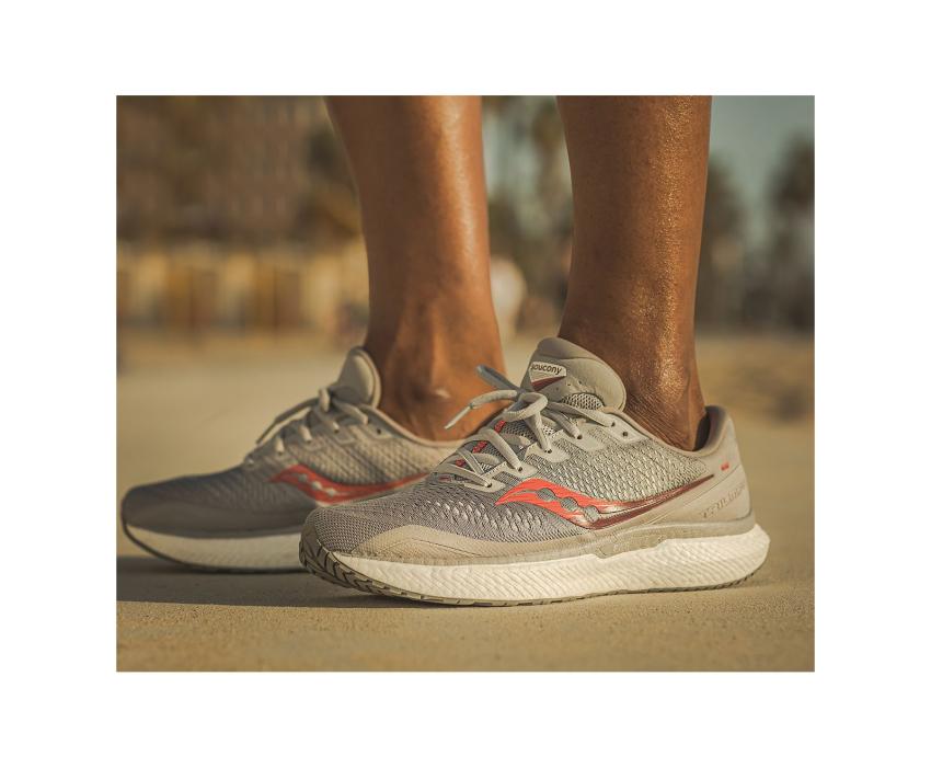 Saucony Triumph 18 Wide Alloy / Red | Men Wide Widths