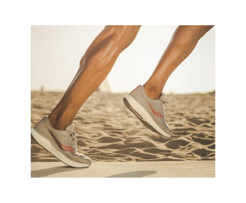 Saucony Triumph 18 Wide Alloy / Red | Men Wide Widths